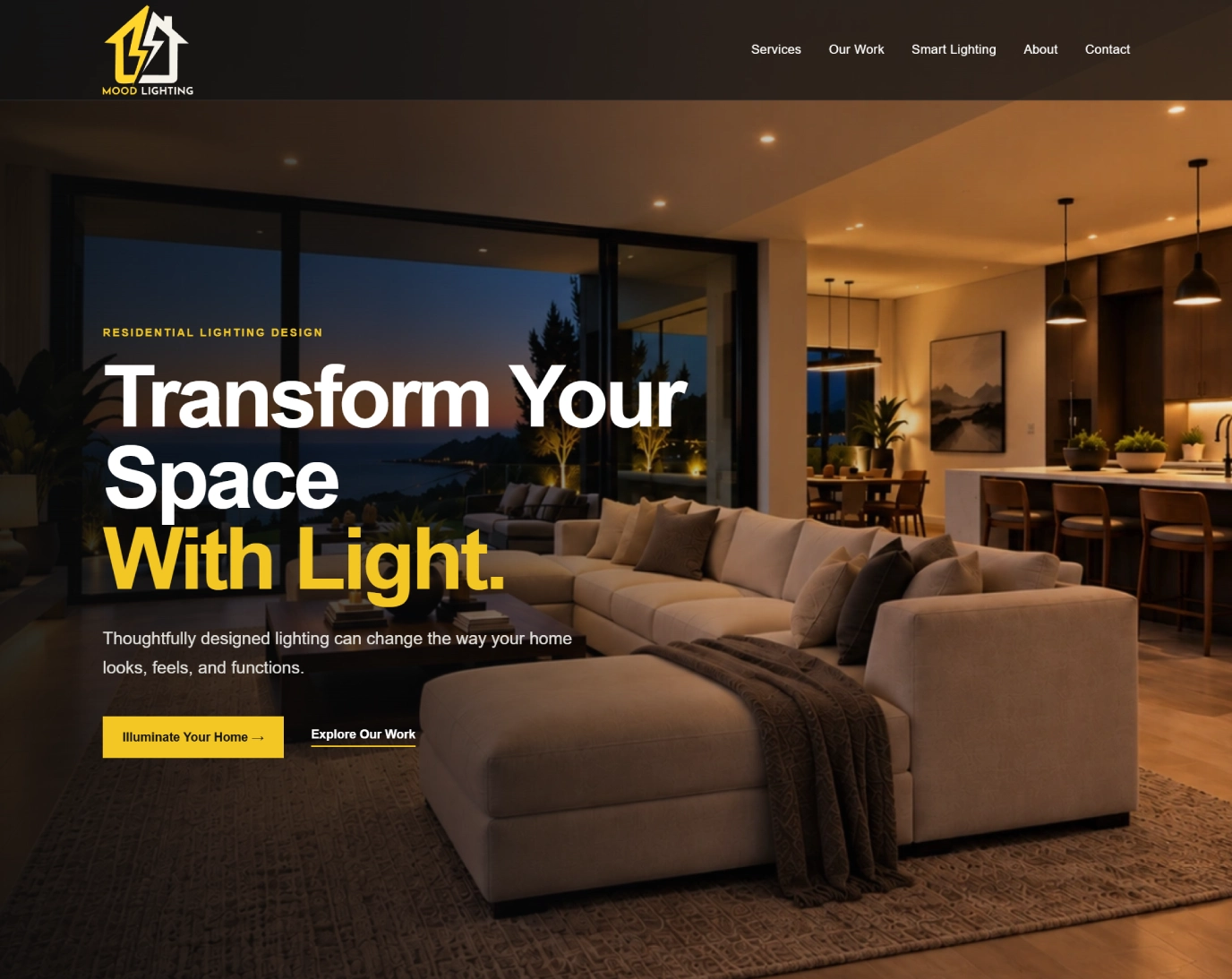 Mood Lighting fictional residential lighting website